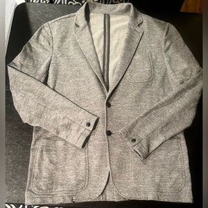 FAHERTY XL MEN’s Knit Blazer Jacket Heather Gray Cotton Blend Casual Sport Coat
